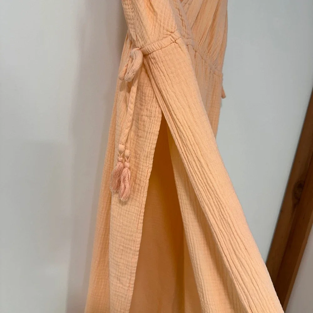 Xhilaration Gauze Swim Coverup Dress Women Size M Peach Tassel | Boho Coastal‎